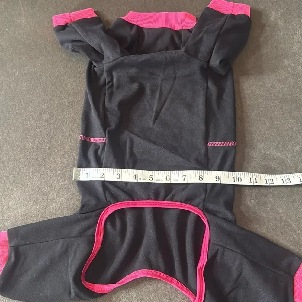 Dog One Piece Jumpsuit Pajamas Black and Pink Size XXL for Small Dogs NEW